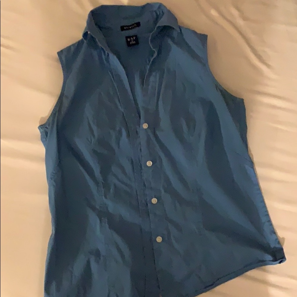 Blue short sleeve button up
